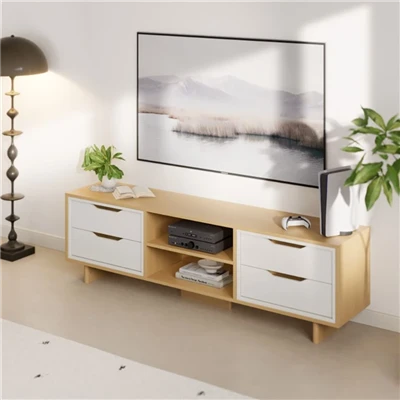 Stand Teledu Pren Ar Gyfer Ystafell Fyw